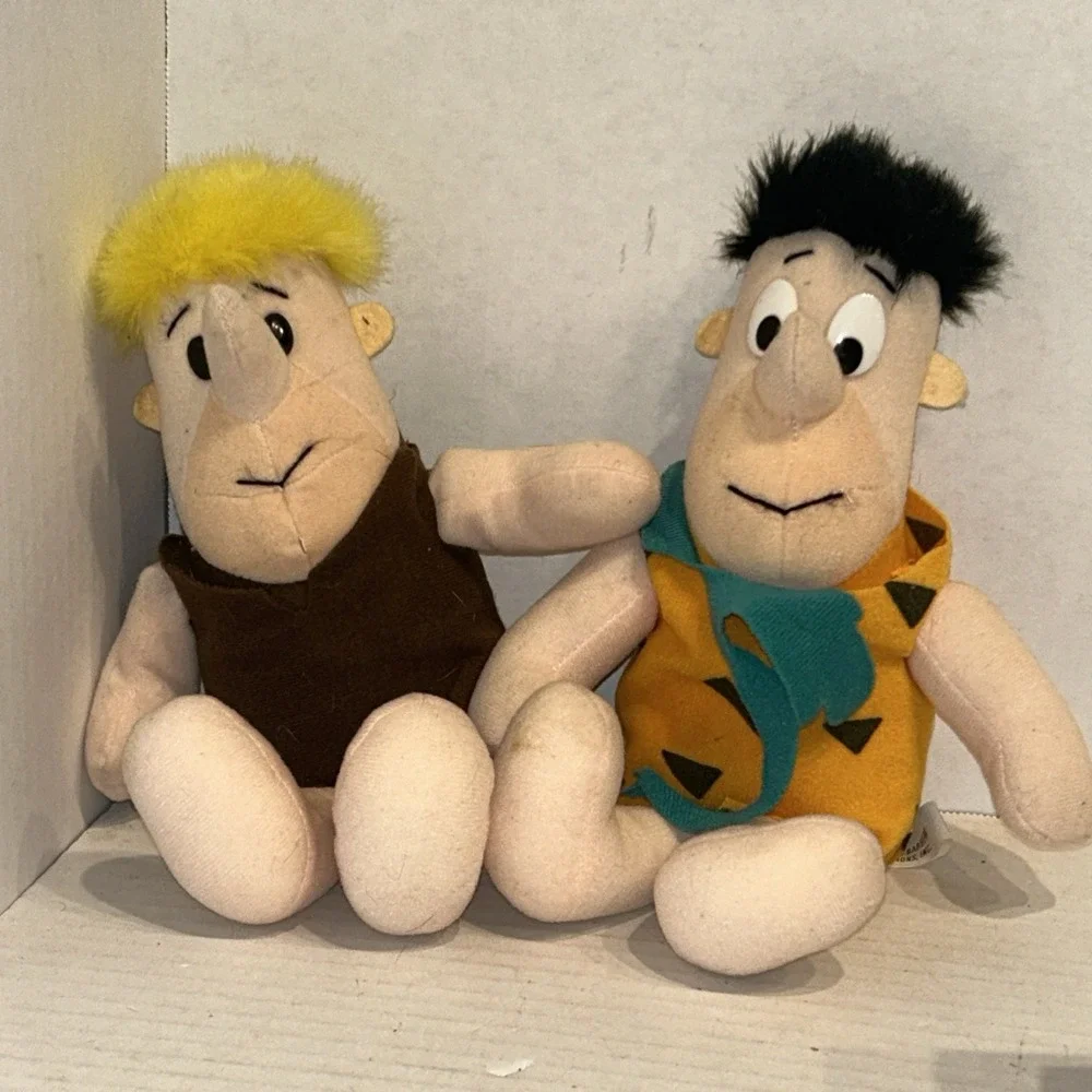 Vintage‎ 1987 Hanna Barbera  Fred Flintstone Barney Rubble Plush Toy P4